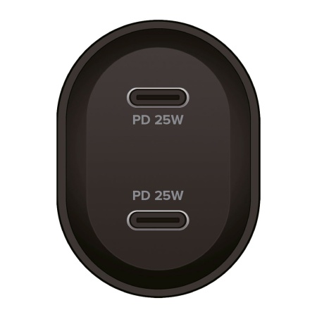 АЗУ PERO AC06 2xUSB-C PD, 50 Вт, черный
